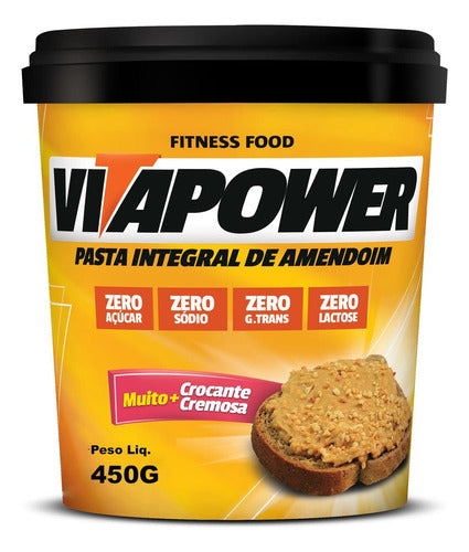 Pasta De Amendoim Integral - 450G Crocante - Vitapower