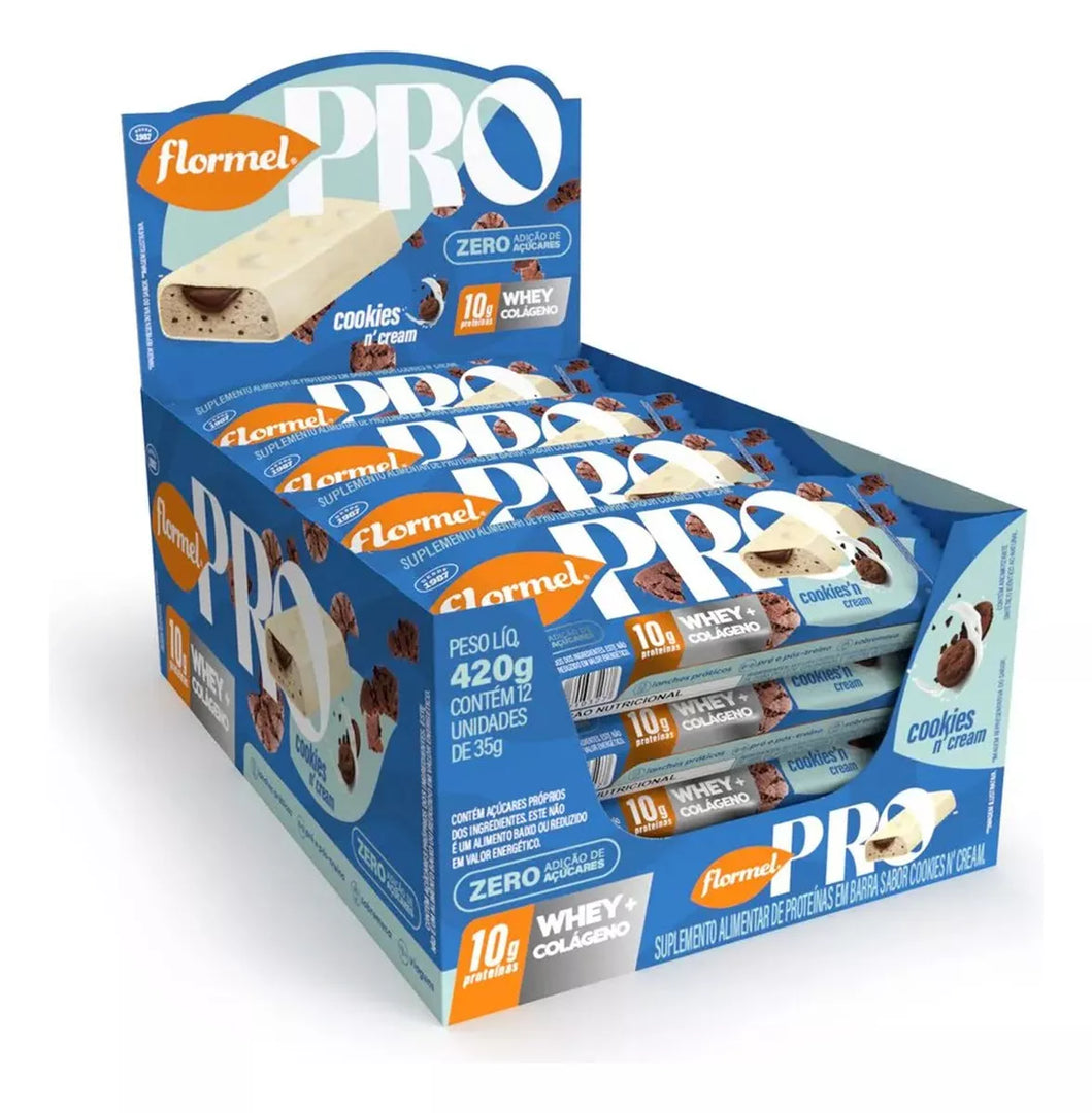 Barra Proteína Chocolate Branco Cookies 12x35g Flormel