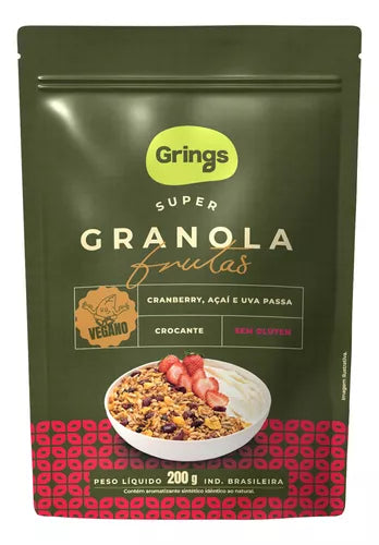 Super Granola Vegana 200g sabor Frutas | Grings