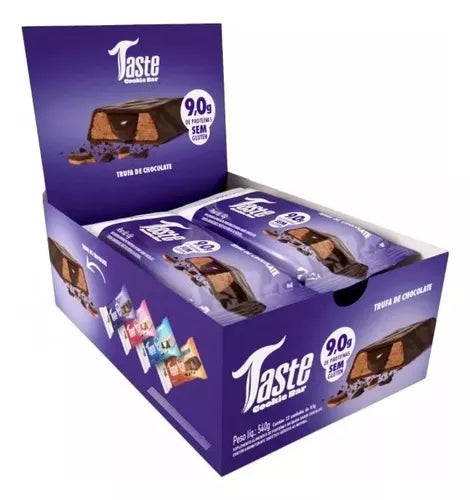 Cookies bar proteína sem glúten 12x45g sabor trufa de chocolate | mrs taste