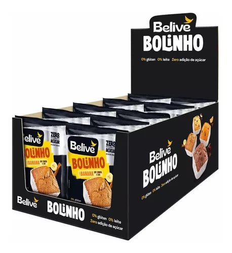 Bolinho Banana C/Canela e Chia S/Açúcar, Lactose e Glúten 10 unidades 40g Belive
