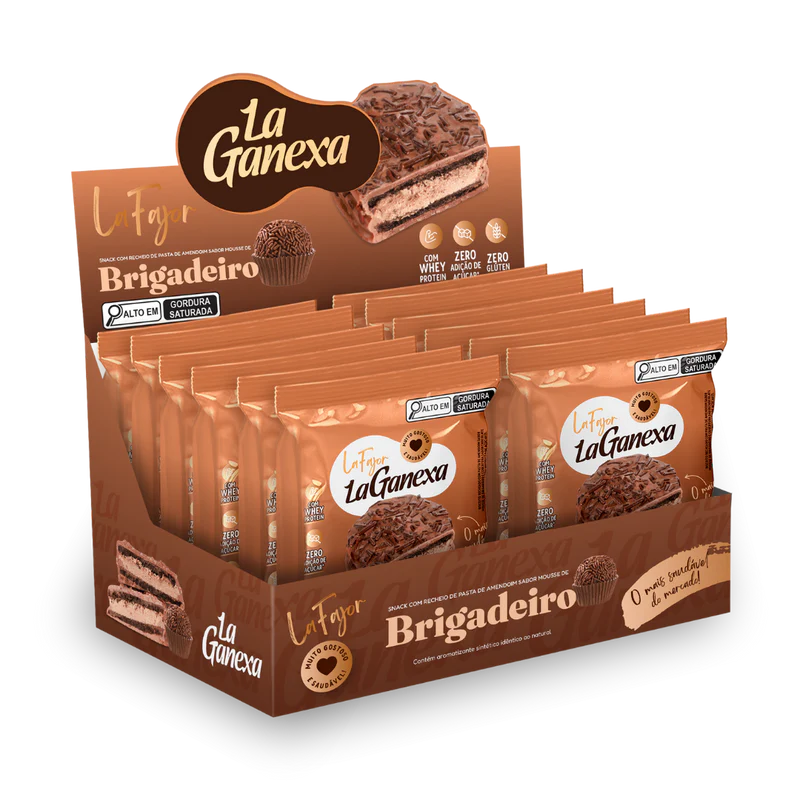 Recheado Pasta de Amendoim Brigadeiro Zero Açúcar/Glúten 12x50g | La Ganexa