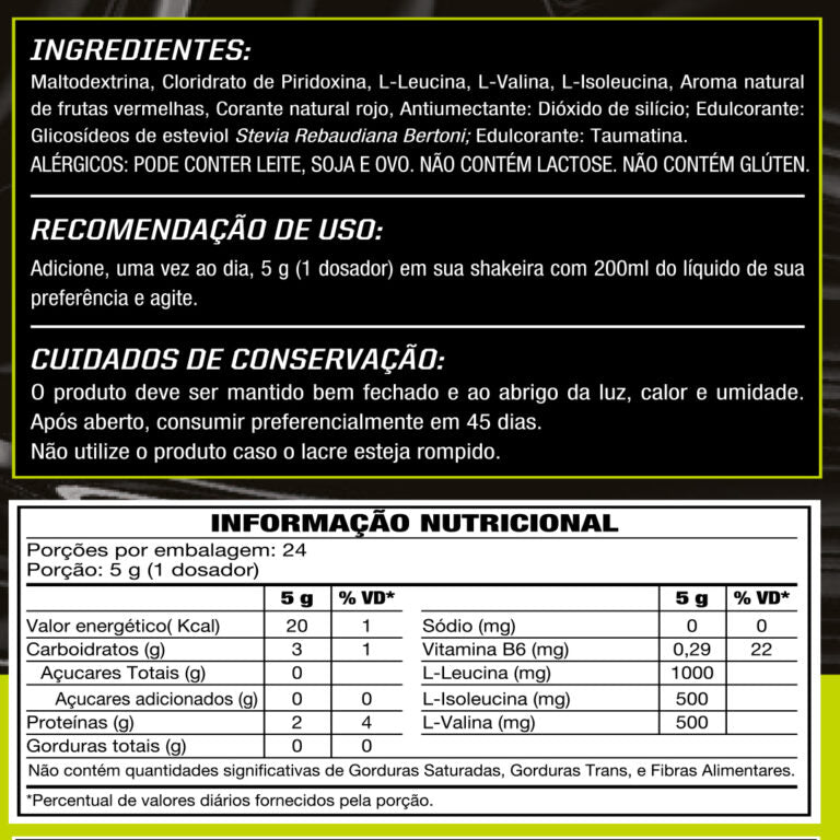Black Wod Frutas Vermelhas BCAA 2:1:1 120g Wod Nutrition