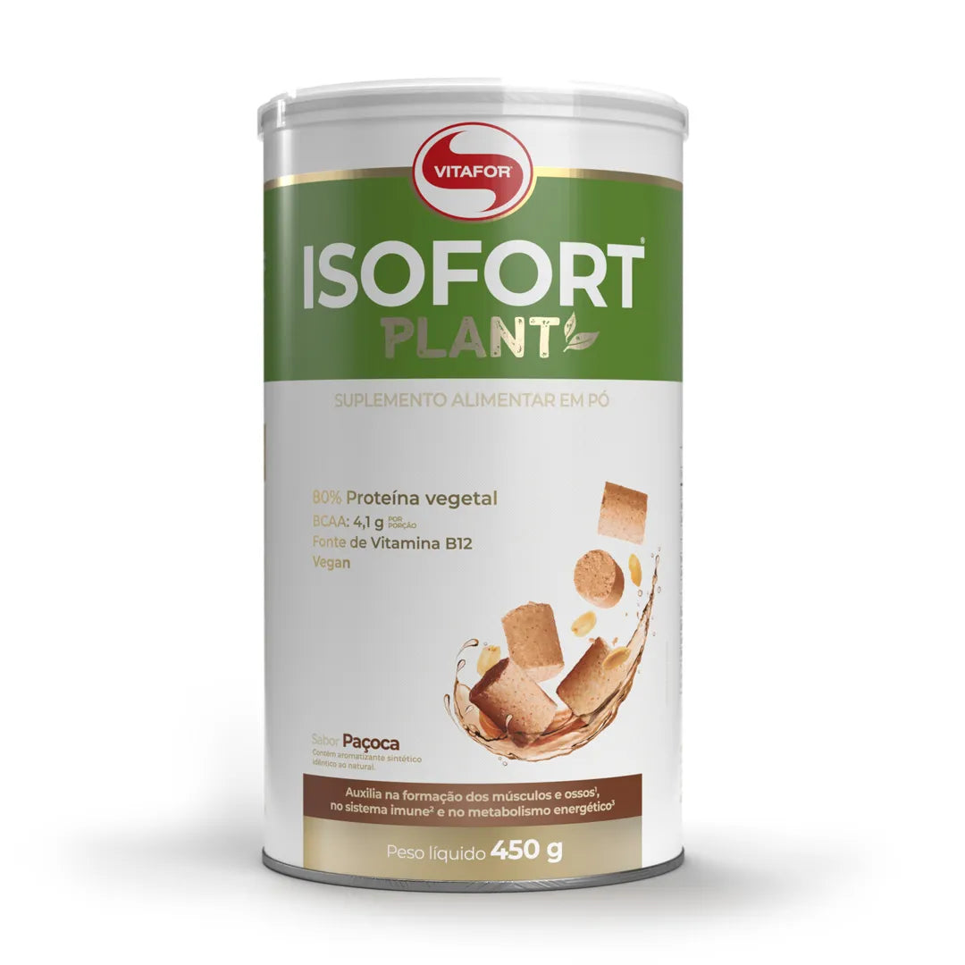 Isofort Plant Proteína Vegana Paçoca Vitafor 450g