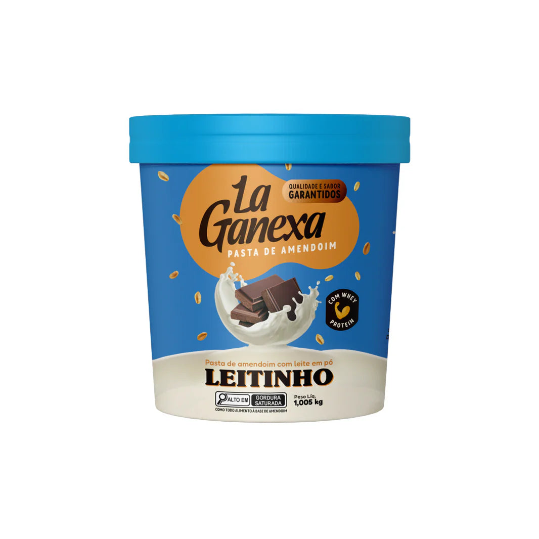 Pasta de Amendoim Whey Protein Zero Açúcar/Glúten 1kg Leitinho | La Ganexa