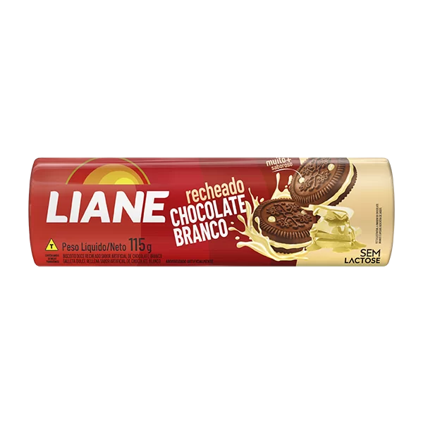 Biscoito Recheado C/Chocolate Branco S/Lactose 115g Liane
