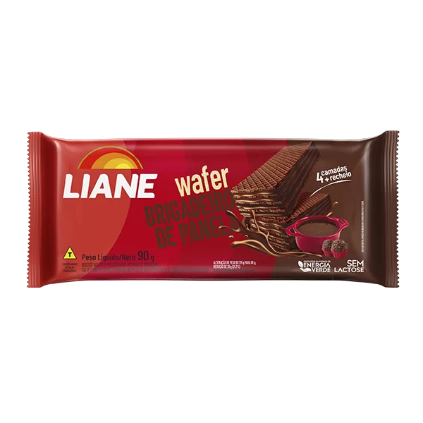 Waffer sem Lactose 90g sabor Brigadeiro de Panela | Liane