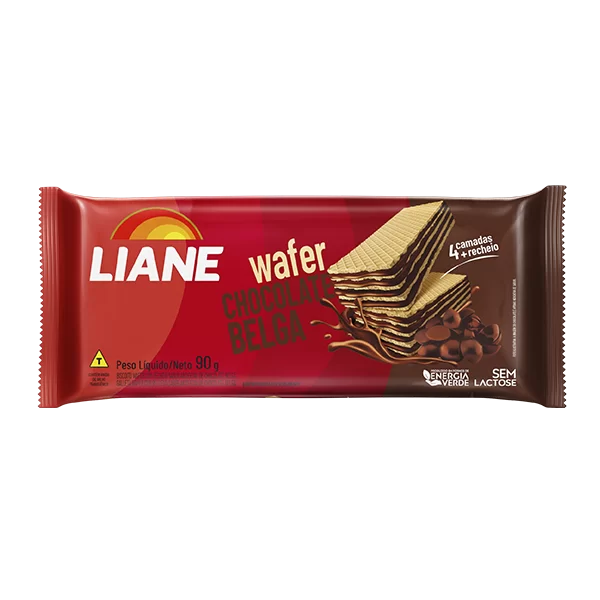 Wafer sem lactose 90g sabor chocolate belga | Liane