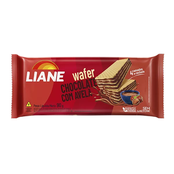 Waffer sem Lactose 90g sabor Chocolate & Avelã | Liane