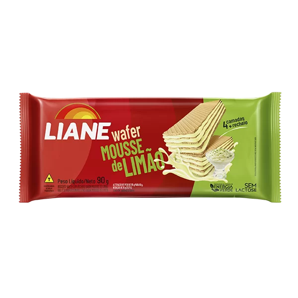 Wafer sem lactose 90g sabor mousse limão | Liane