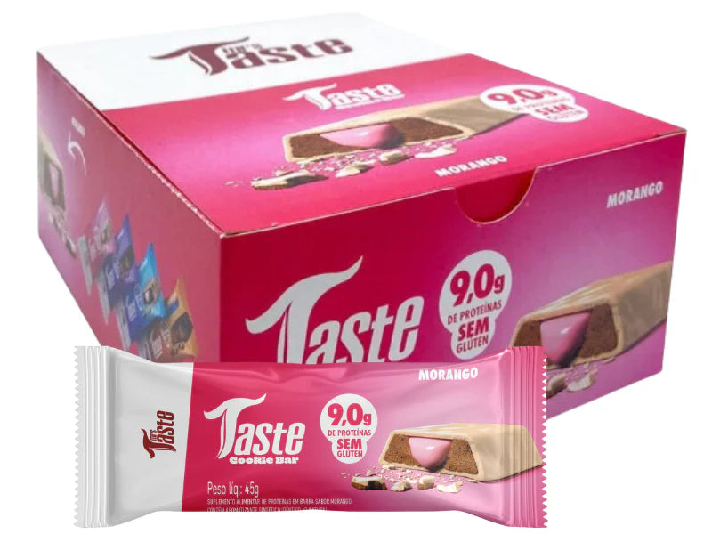 Cookies bar proteína sem glúten 12x45g sabor morango | mrs taste