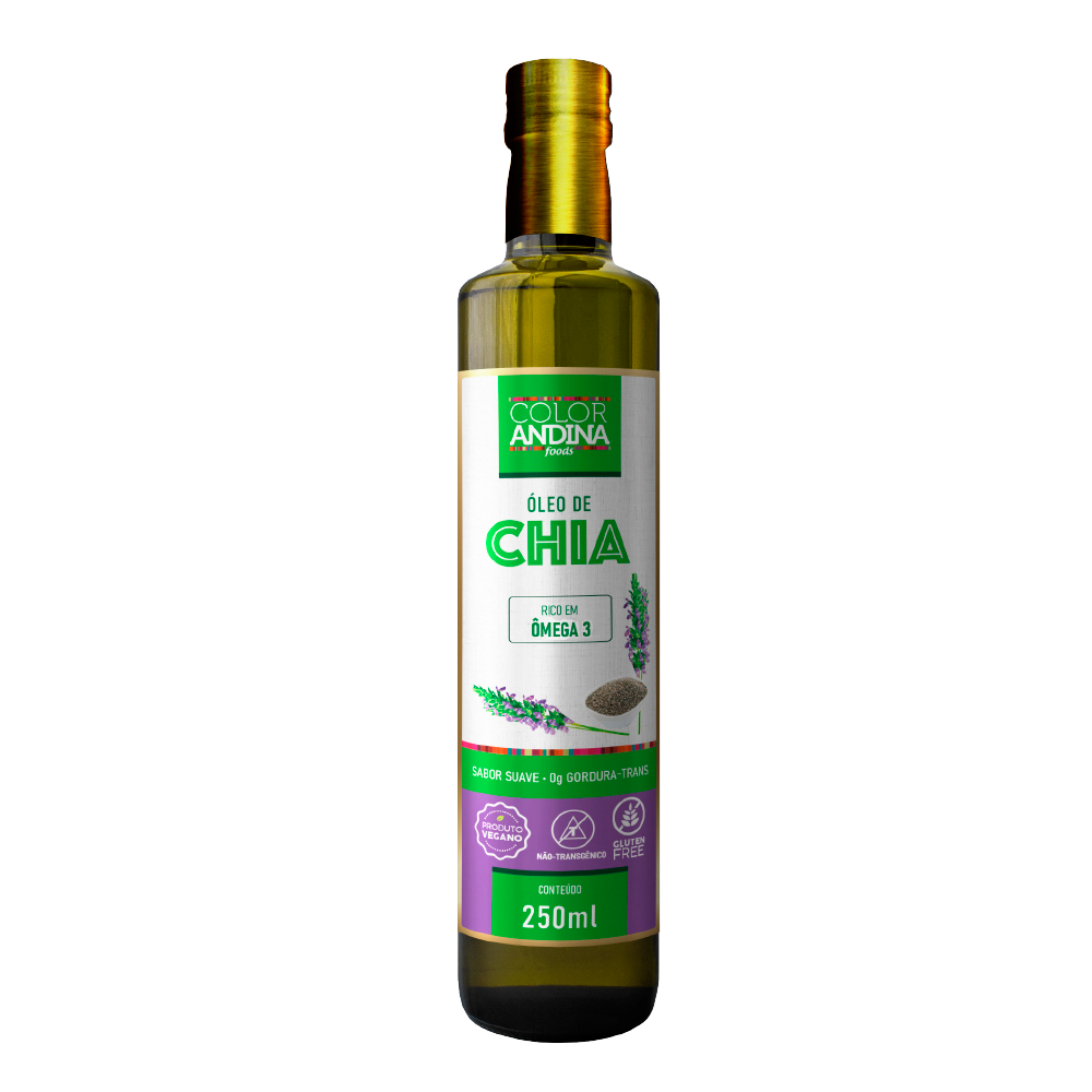 Óleo de Chia Vegano 100% Puro 250ml | Color Andina