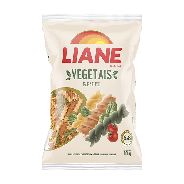 Macarrão com Vegetais 500g Parafuso | Liane
