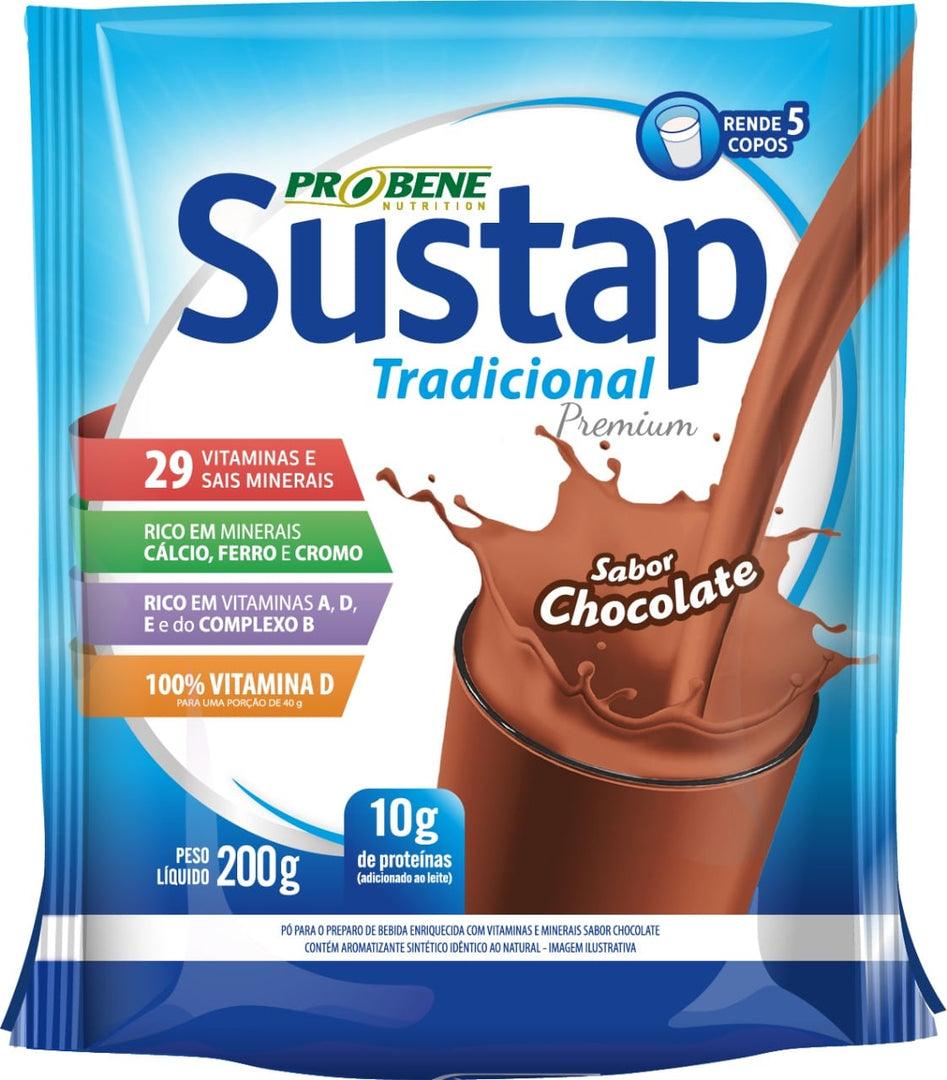 Sustap Tradicional Premium Sachê 200g sabor Chocolate | ProBene