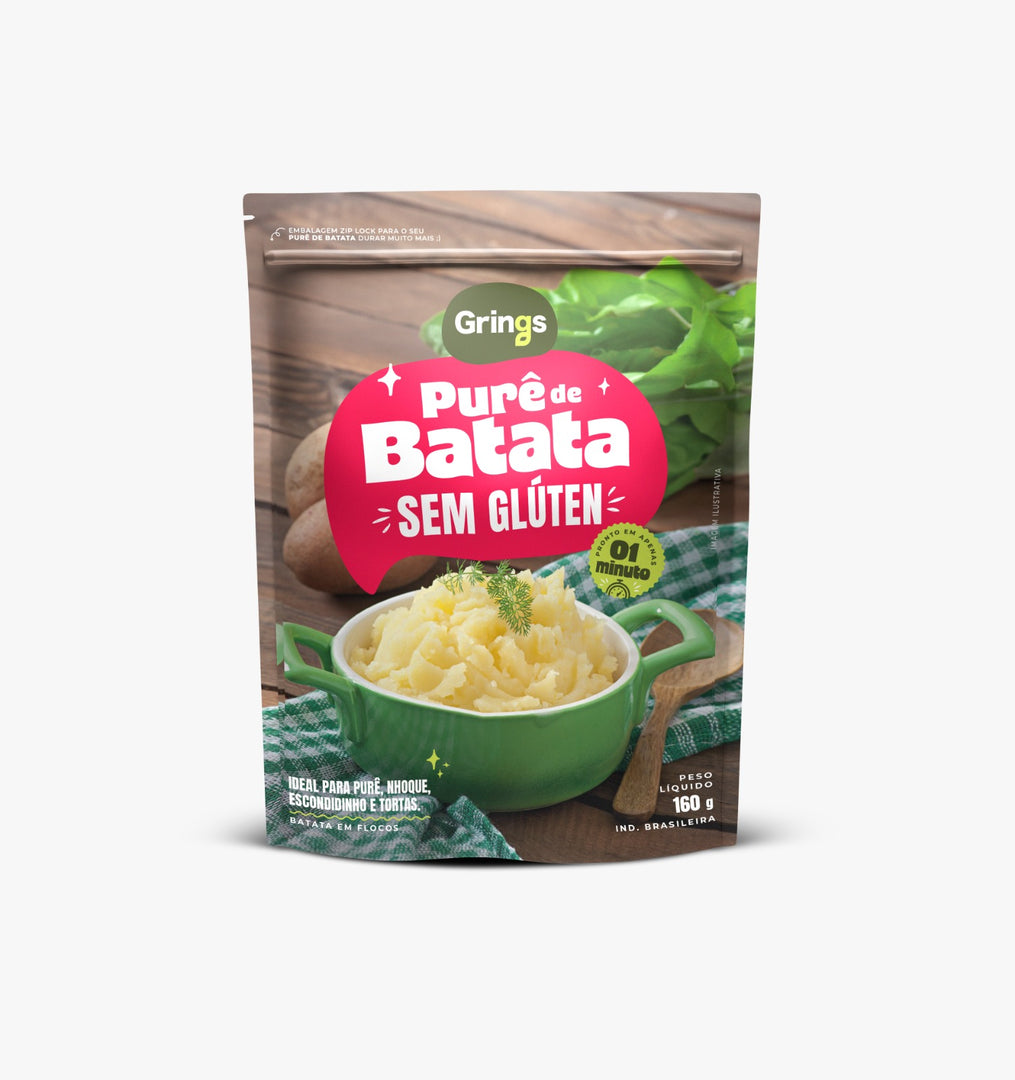 PURE DE BATATA EM FLOCOS SEM GLUTEN 160G