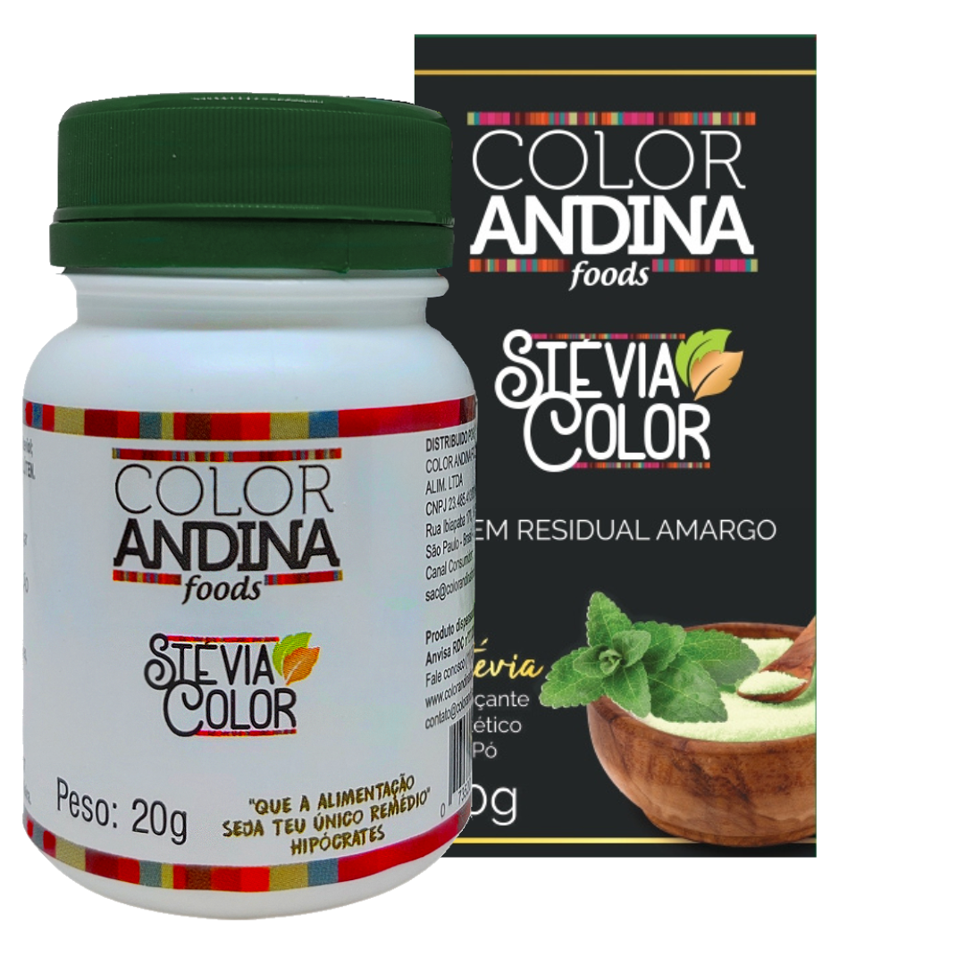 Adoçante 100% Natural Stevia em pó 20g Color Andina