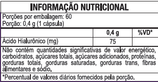 Ácido Hialurônico 75mg 60 Cápsulas Duom