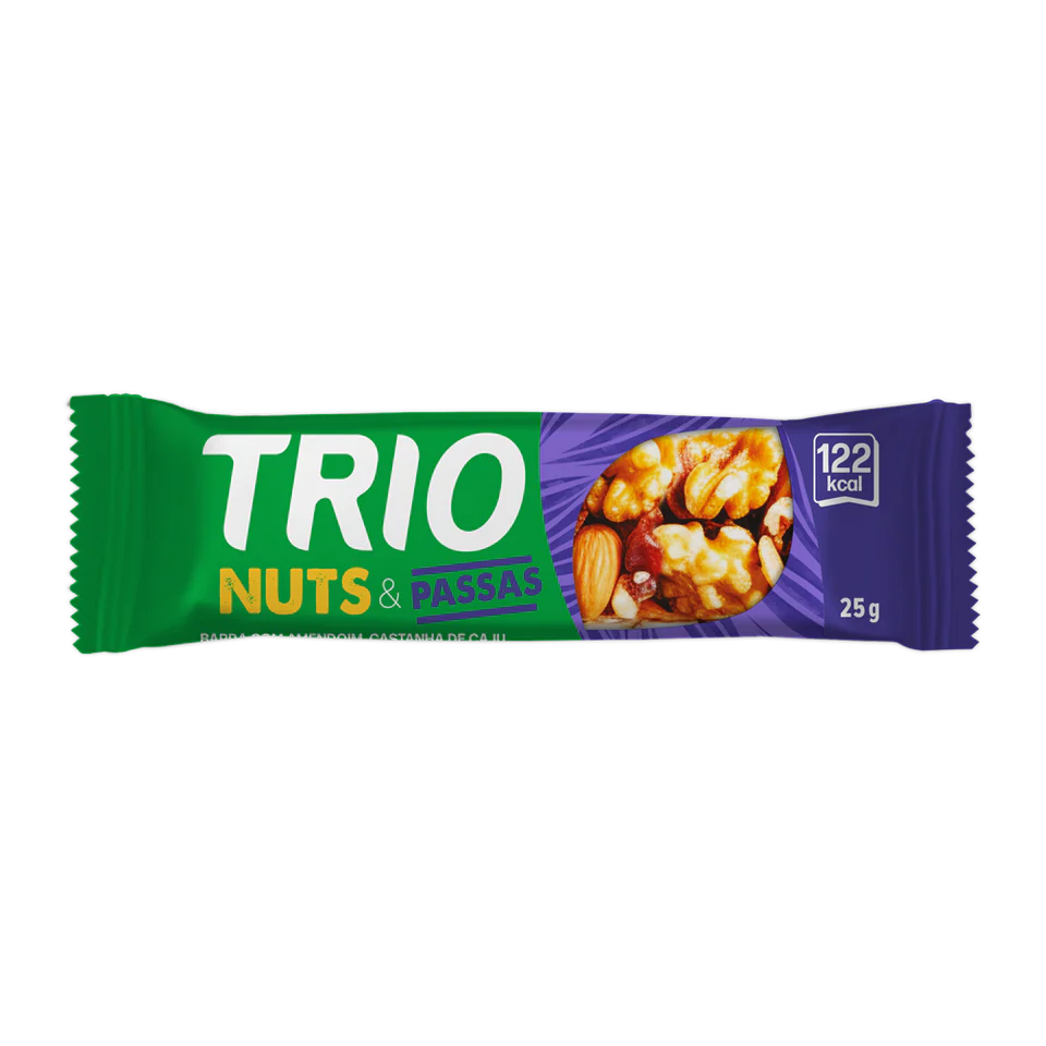 TRIO NUTS S/GLUTEN 12X25G PASSAS