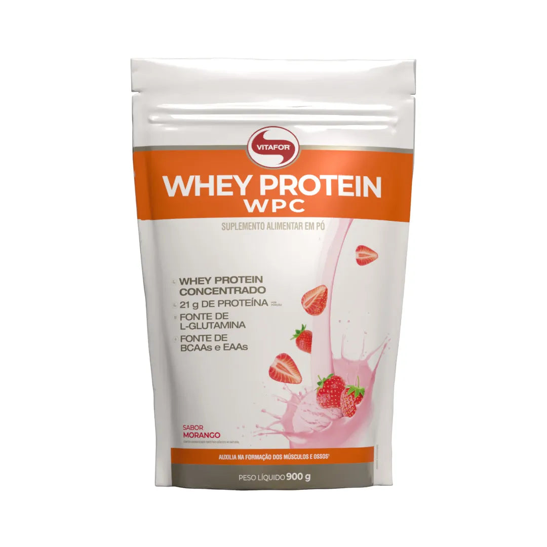 Whey Protein Concentrado (WPC) SC Sabor Morango 900g | Vitafor