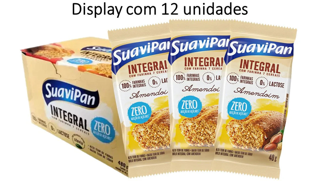 Bolinho Integral Amendoim S/Açúcar 12 unidades 40g Suavipan