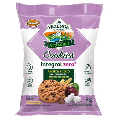Cookies Ameixa E Coco Com Gotas Zero 100g