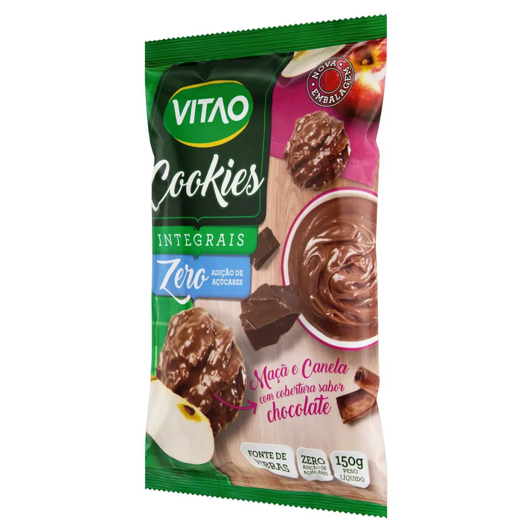 Cookies Integrais Diet Maçã E Canela Com Chocolate Vitao