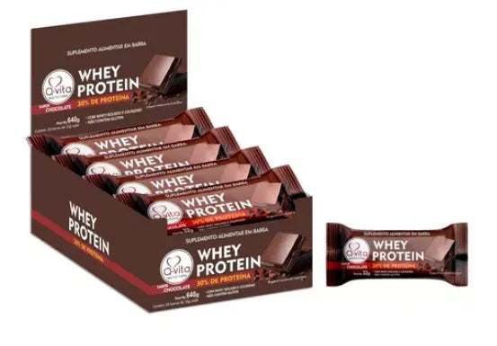 Whey protein bar 20x32g chocolate (barra proteica) | q-vita
