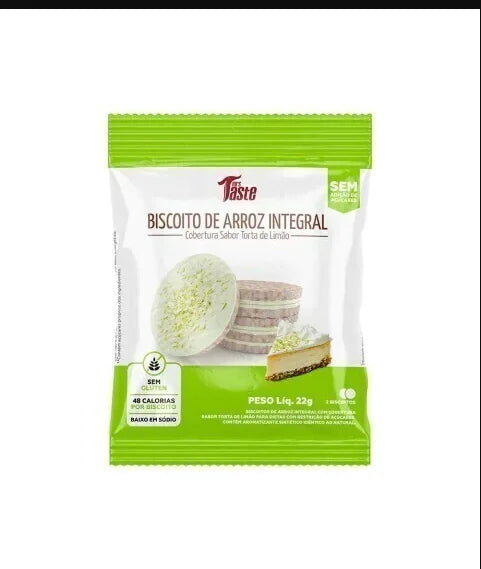Biscoito de Arroz Integral Zero Açúcar 12x22g sabor Torta de Limão | Mrs Taste