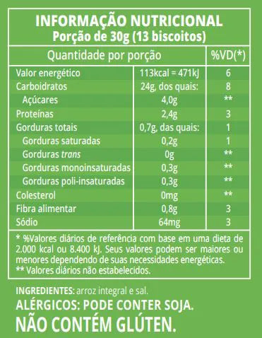 Biscoito de Arroz Integral 150g Camil