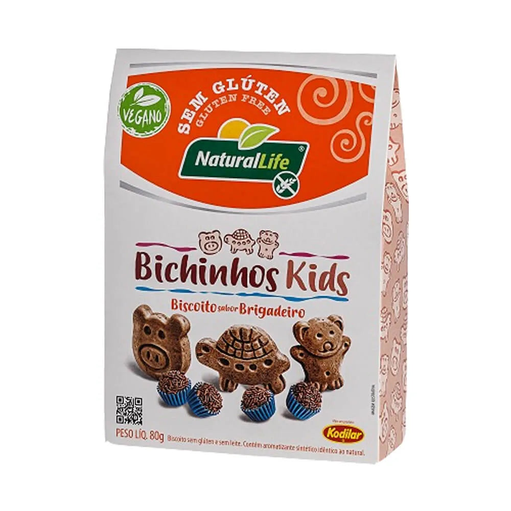 Biscoito Kids Bichinhos Brigadeiro S/Glúten 80g Natural Life