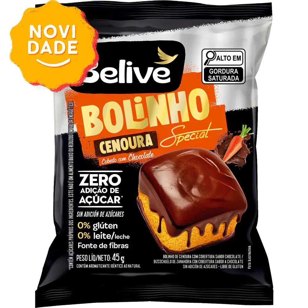 BOLINHO BELIVE SPECIAL S/ACUC/GLUT/LACT.10X40G CENOURA