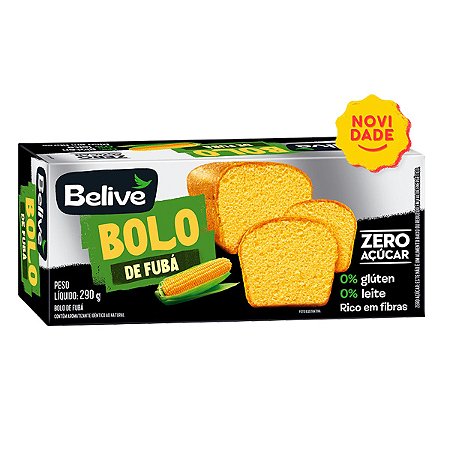 Bolo Fubá S/Açúcar, Glúten e Leite 260g Belive