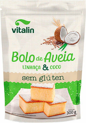 Mistura para Bolo de Aveia Linhaça com Coco - Vitalin Sem glúten