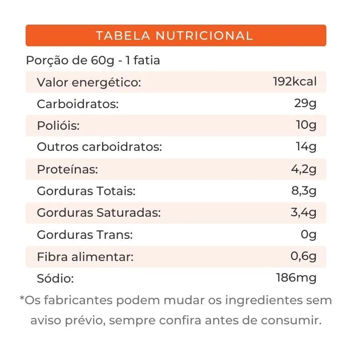 Bolo De Baunilha Diet S/Glúten 120G Hué