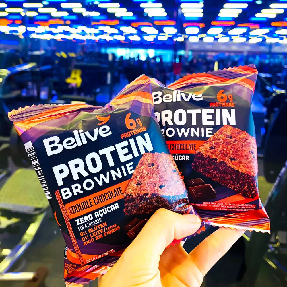 Brownie Proteico Double Chocolate Zero Açúcar, Lactose e Glúten 10 unidades 40g Belive