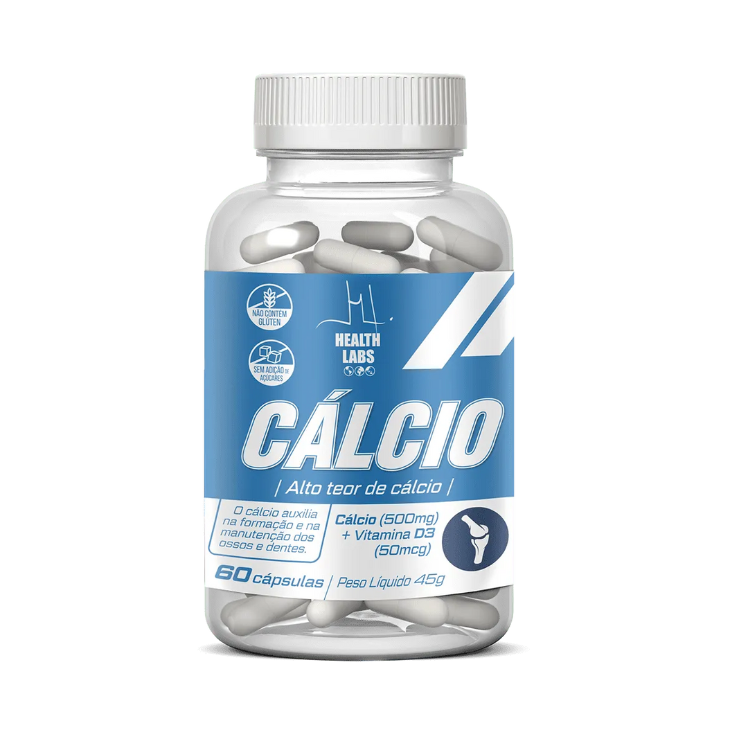Cálcio 600mg com Vitamina D3 400UI 60 comprimidos | Health Labs