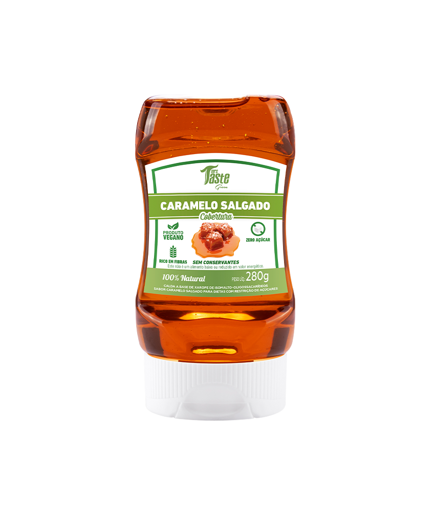 Calda Green Vegana Zero Açúcar 280g sabor Caramelo Salgado | Mrs Taste