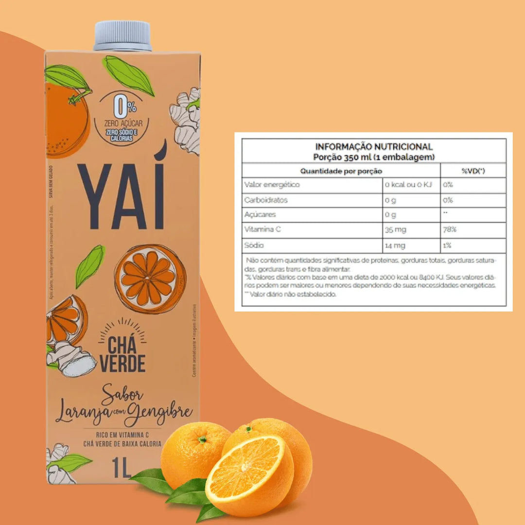 Chá Verde Laranja C/Gengibre 1L Yaí