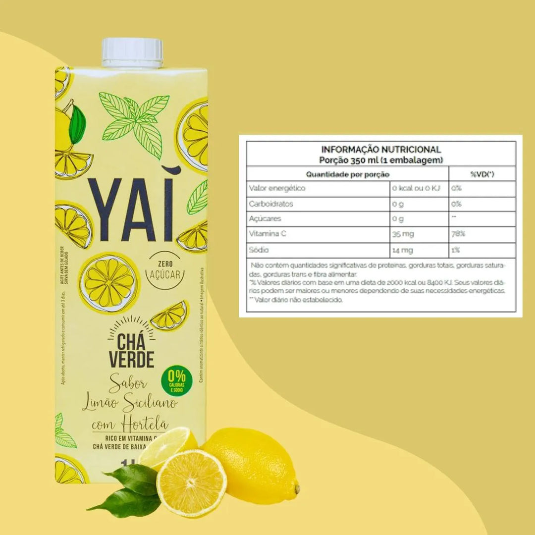 Chá Verde Limão Siciliano C/Hortelã 1L Yaí