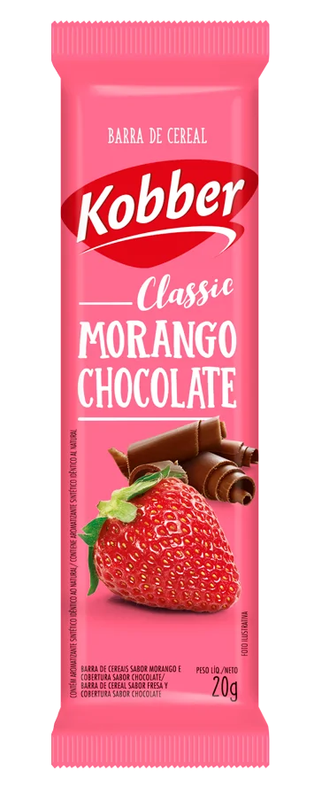 Barra Cereal Morango C/Chocolate 12 unidades 20g Kobber