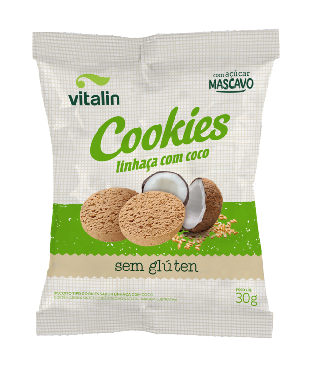 Cookie de Linhaça Dourada com Coco Vitalin Sem Glúten 30g