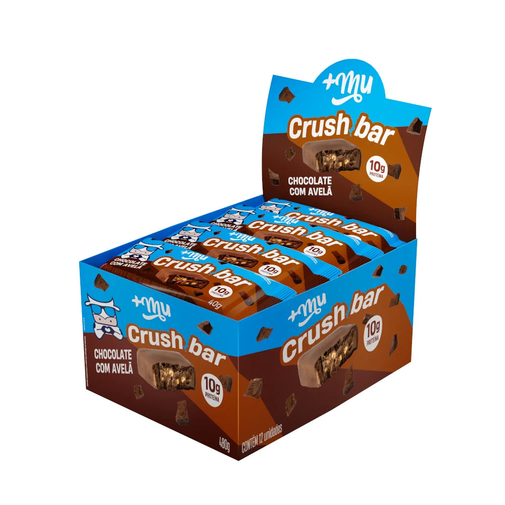 Crush Bar Protein 12x40g sabor Chocolate & Avelã | Mais Mu