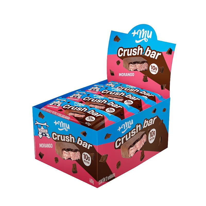 Crush Bar Protein 12x40g sabor Morango | Mais Mu