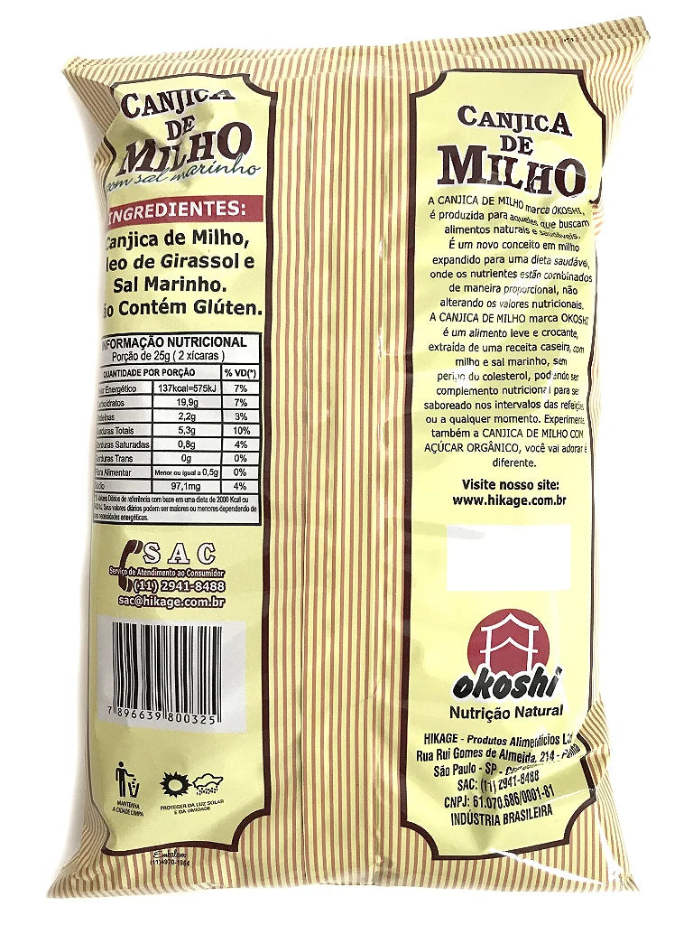 10 Canjica de Milho C/Sal Marinho 40g Hikage