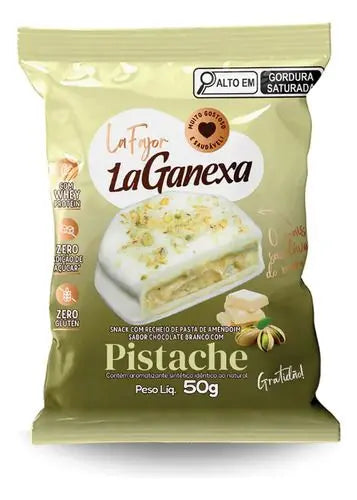 Recheado Pasta de Amendoim Pistache Zero Açúcar/Glúten 12x50g | La Ganexa