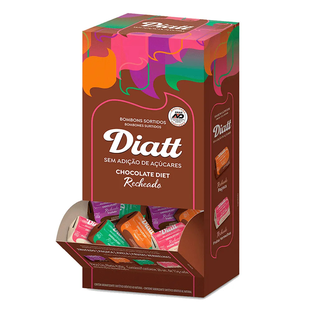 Bombons Sortidos Recheados 12 unidades 15g Diatt