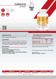Vitamina D3 com K2 400mg 60 comprimidos | Health Labs