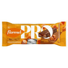 Barra Pro Whey Colágeno zero açúcar 12x35g sabor caramelo crocante | Flormel