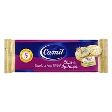 Mini Biscoito Integral de Arroz com Chia e Linhaça 90g | Camil