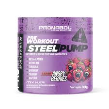 Pronabol pré-treino steel pump sabor angry berries 240g | mix nutri